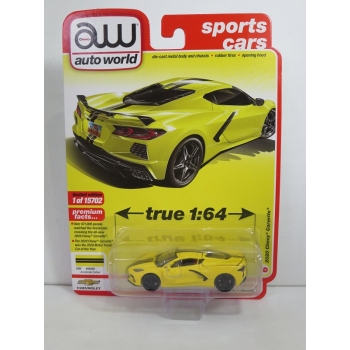 Auto World 1:64 Chevrolet Corvette 2020 accelerate yellow